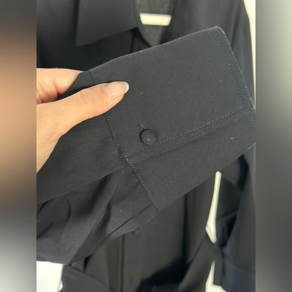 Zara navy blue/ black belted button down shirt! Size L - Picture 5 of 9